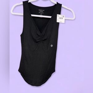 American Eagle Outfitters Black V-Neck Top